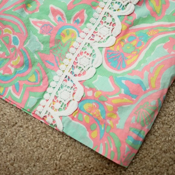 Lilly Pulitzer Corrie Mini Skirt Sz 2—Sandbar Blu Make A Splash Print 54539 - Picture 4 of 10